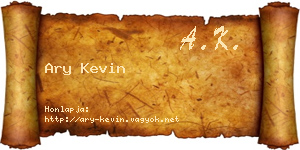 Ary Kevin névjegykártya